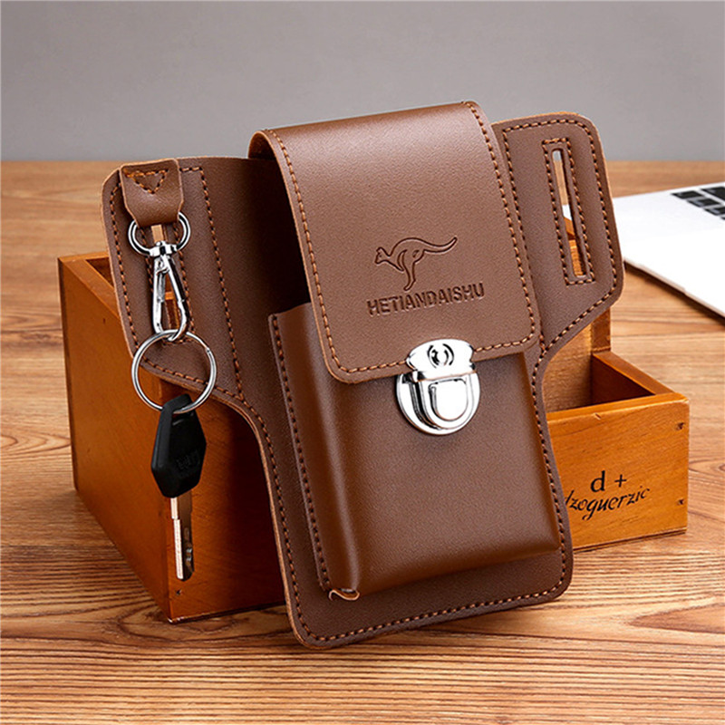 Phone Belt Bag For Men Bags Ce - Leather Wallet Men ulasan dan harga
