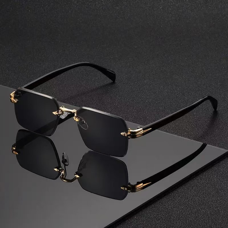 Rimless Sunglasses Rectangle F - Sunglasses Uv400 ulasan dan harga