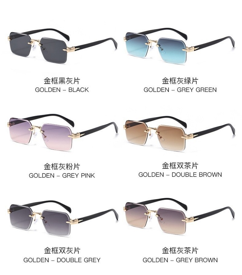 Rimless Sunglasses Rectangle F - Sunglasses Uv400 ulasan dan harga
