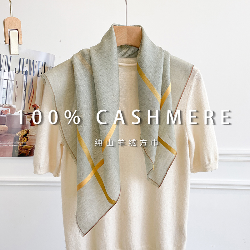 100% PURE CASHMERE Square Shaw - Cashmere Scarf ulasan dan harga