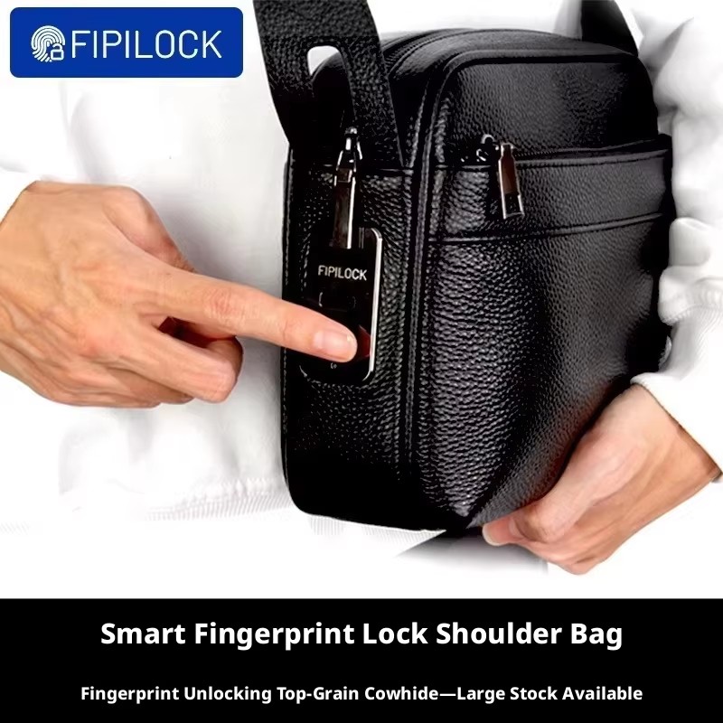 Anti-theft Fingerprint Lock Ba - Leather Wallet Men ulasan dan harga